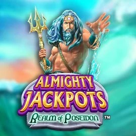 Official Jackpots logo: Almighty Jackpots – Realm of Poseidon by Novomatic at Happy Tiger Bingo
