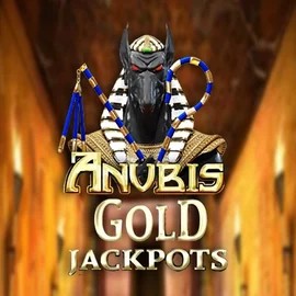Anubis Gold Jackpots slot logo by Inspired Gaming at Happy Tiger Bingo